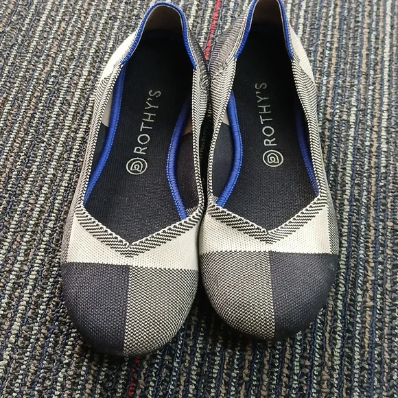 Rothy's Round / Cap Toe Flats Navy/cream Size 11 - Picture 4 of 7